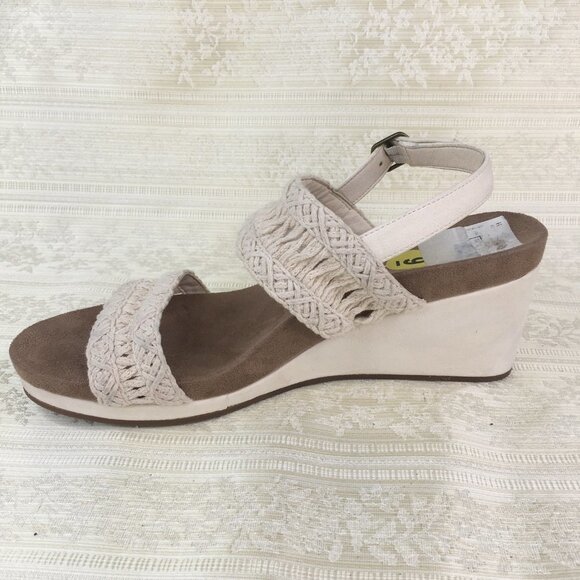 Lucky Brand Kemmer Boho Crochet Wedge Sandals 9M - Picture 3 of 8